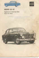 Volvo 123GT Supplement to Instruction Book 1967